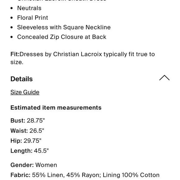 Christian LaCroix linen spaghetti strap dress NWT square neckline sheath elegant - Picture 4 of 6